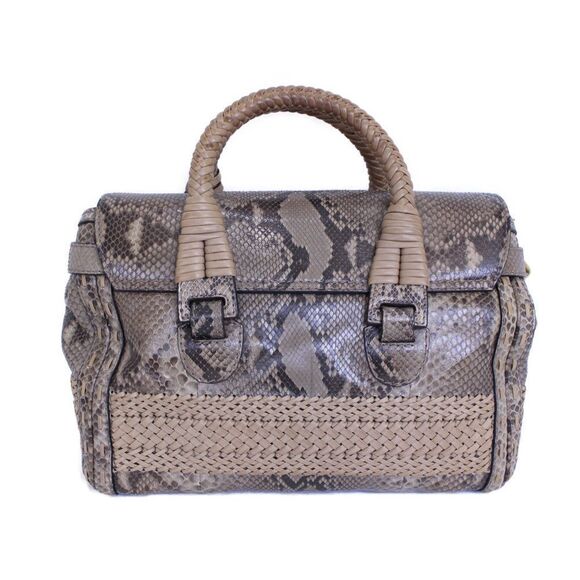 Gucci Handbag Python Beige Brown Leather Cadena with Key - Picture 2 of 16